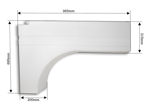 Frischwassertank Radkasten ca. 90 l für Ducato, Boxer, Jumper; Variante 1 Beifahrerseite