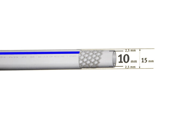 LILIE native Trinkwasserschlauch 10x15 mm Kaltwasser / Meterware