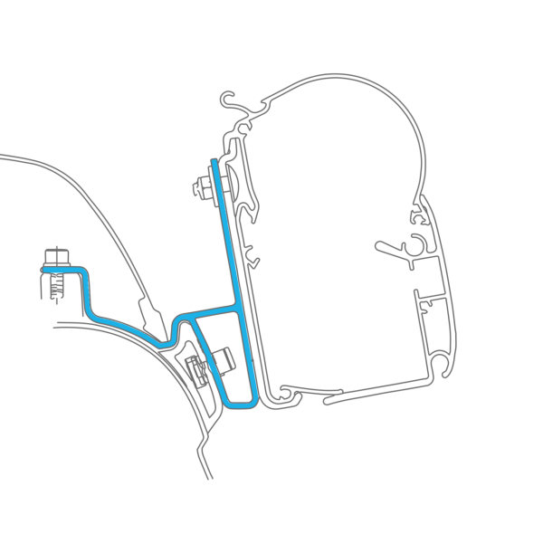 Dometic PerfectWall Markisen-Adapter für VW T5/T6 California 025