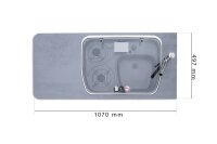 Plan de travail 1070mm pour cuisine avec réchaud à gaz et évier Dometic