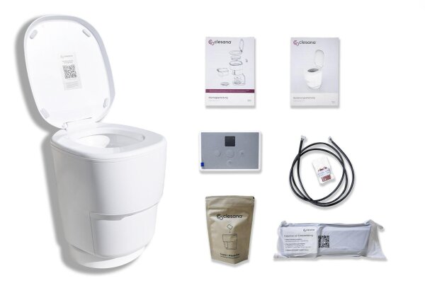 BLACK-WEEK ANGEBOT!!! Clesana C1 wasserlose Toilette mit Rund-Sockel inkl. Einbauservice