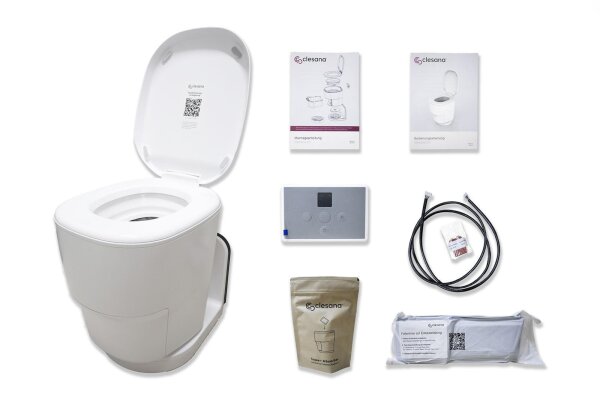 BLACK WEEK ANGEBOT!!! Clesana C1 wasserlose Toilette mit L-Adapter inkl. Einbauservice