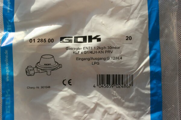 GOK Gasdruckregler 30 mbar 1,2 kg/h aus Produktion 2025